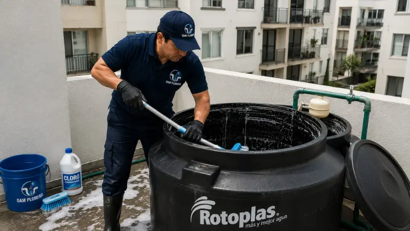 Lavado de cisternas en condominio CDMX