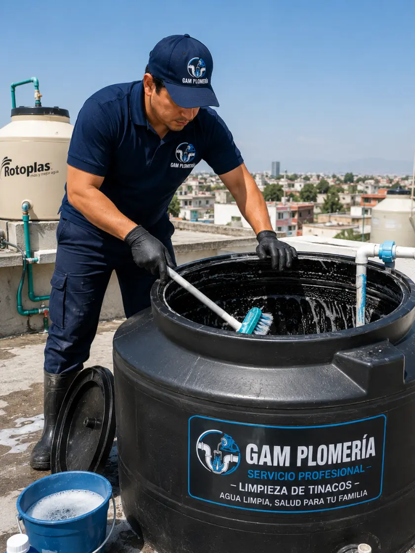 Lavado de tinacos y cisternas CDMX — Plomería GAM